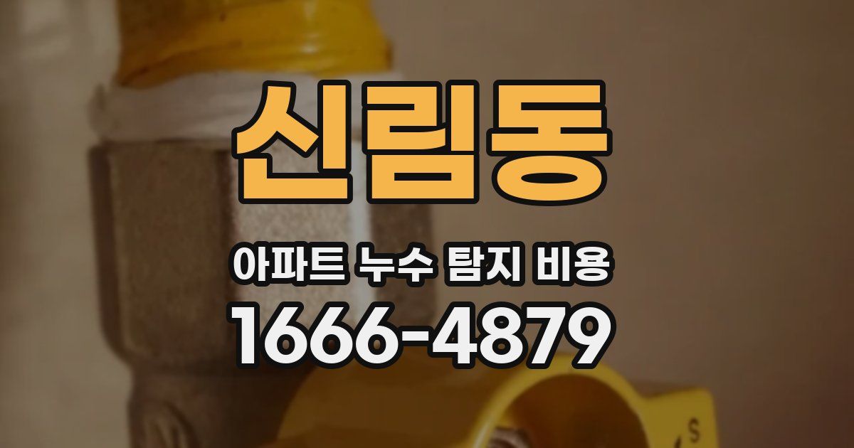 신림동 아파트 누수 탐지 비용