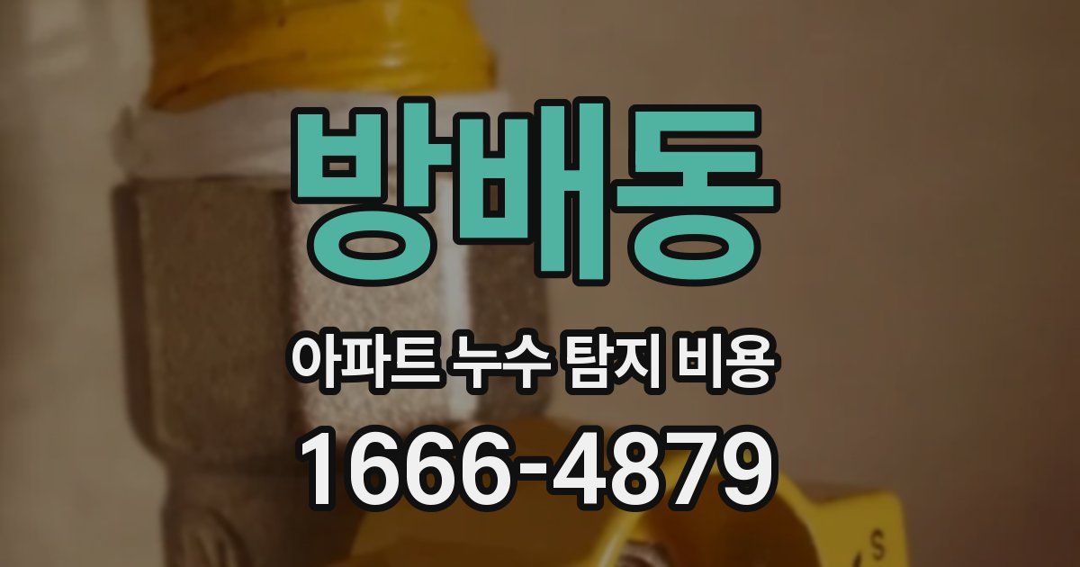 방배동 아파트 누수 탐지 비용