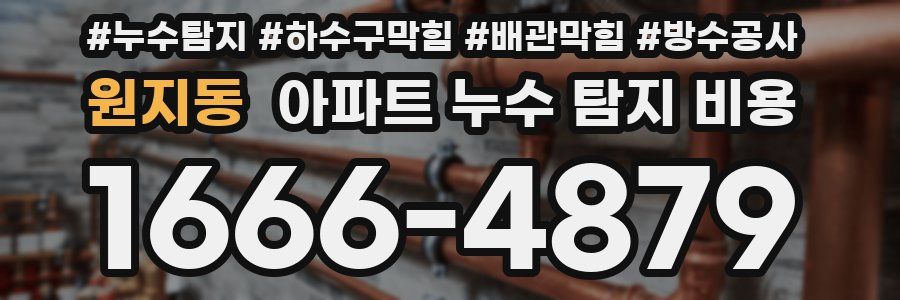 원지동 아파트 누수 탐지 비용