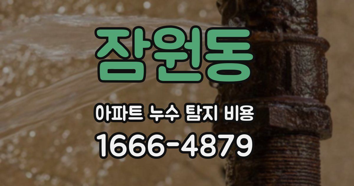 잠원동 아파트 누수 탐지 비용