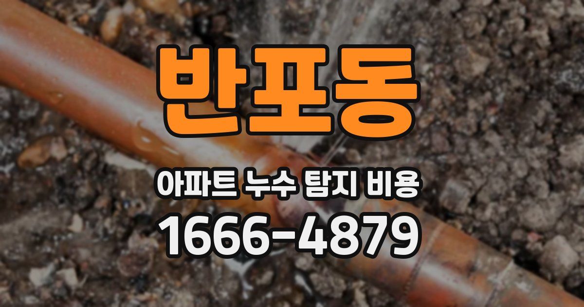 반포동 아파트 누수 탐지 비용
