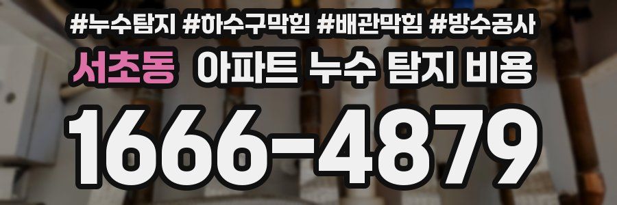 서초동 아파트 누수 탐지 비용