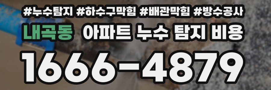 내곡동 아파트 누수 탐지 비용