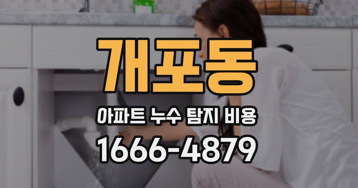 개포동 아파트 누수 탐지 비용