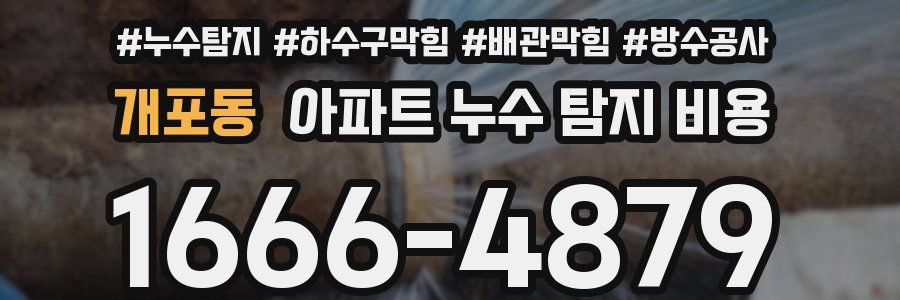 개포동 아파트 누수 탐지 비용