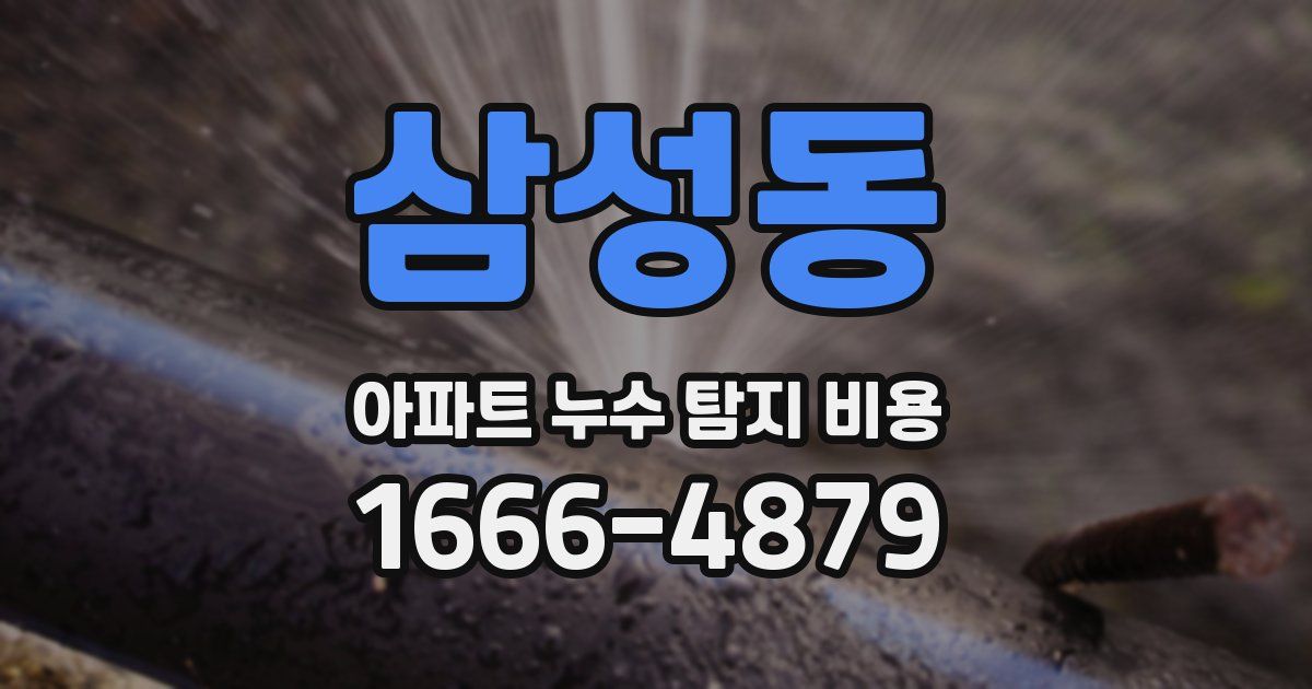 삼성동 아파트 누수 탐지 비용