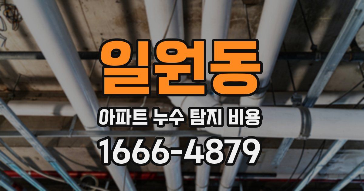 일원동 아파트 누수 탐지 비용