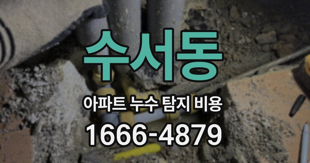 수서동 아파트 누수 탐지 비용