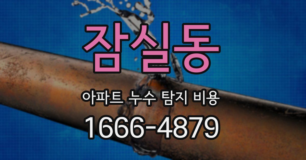 잠실동 아파트 누수 탐지 비용