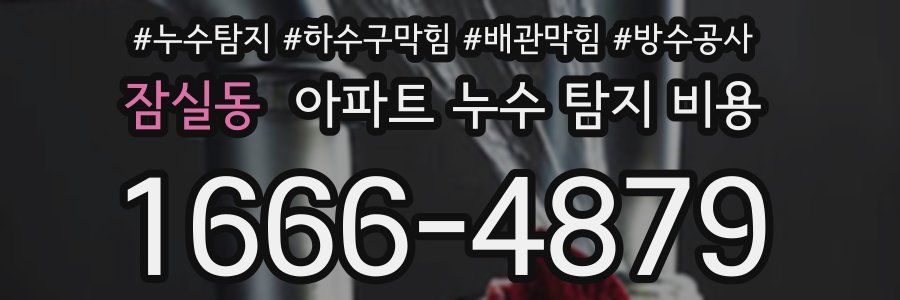 잠실동 아파트 누수 탐지 비용