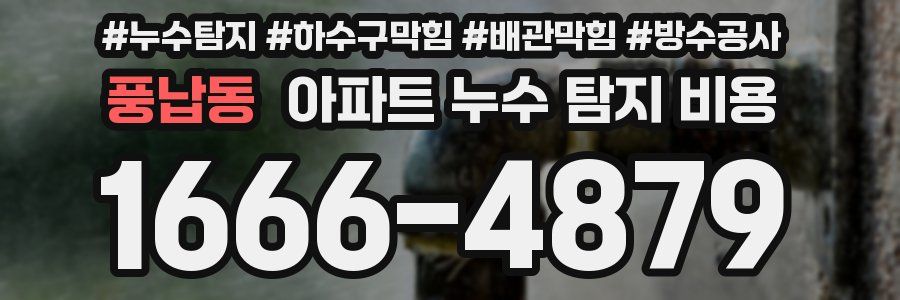 풍납동 아파트 누수 탐지 비용