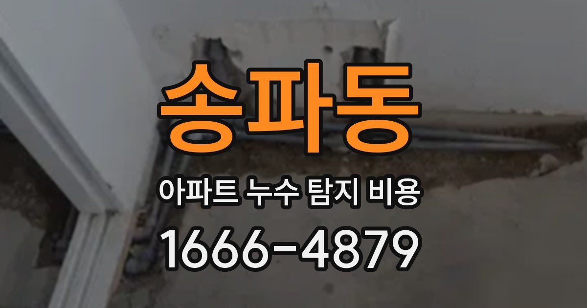송파동 아파트 누수 탐지 비용