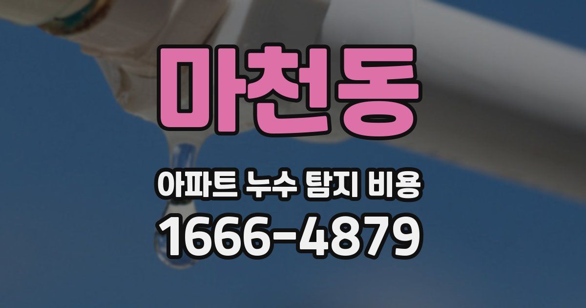 마천동 아파트 누수 탐지 비용