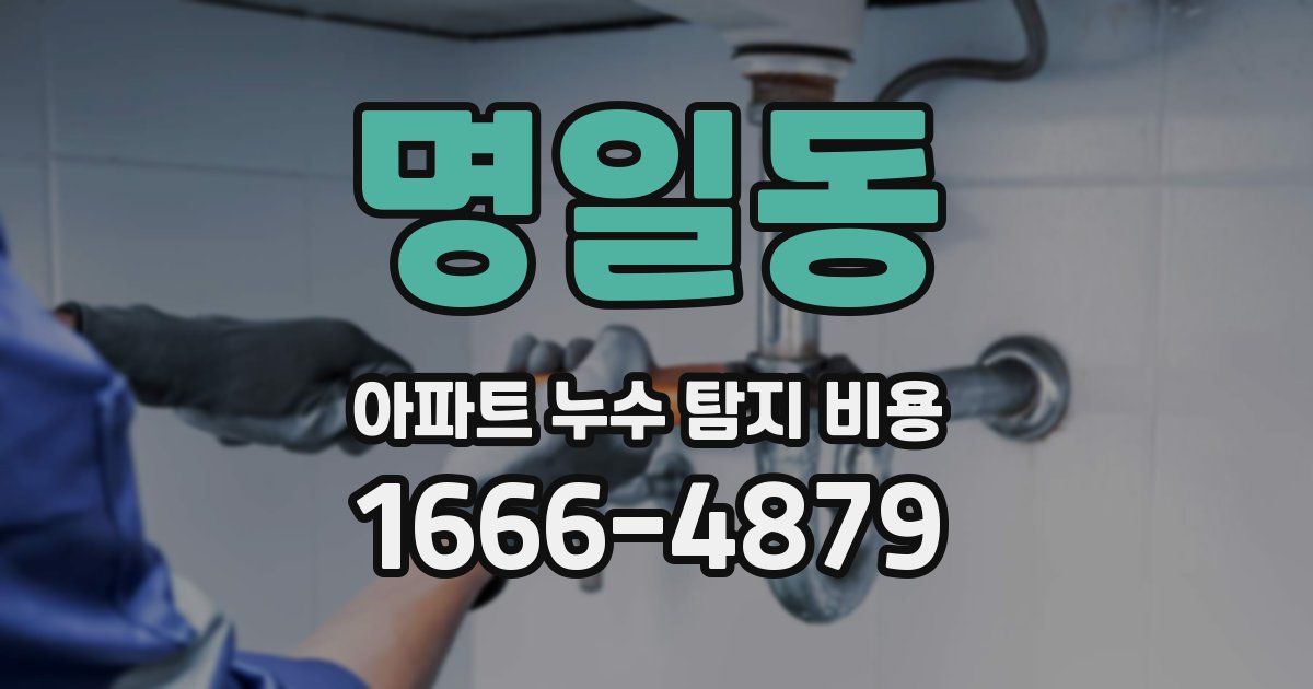 명일동 아파트 누수 탐지 비용