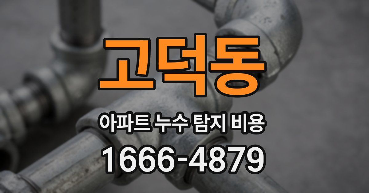 고덕동 아파트 누수 탐지 비용