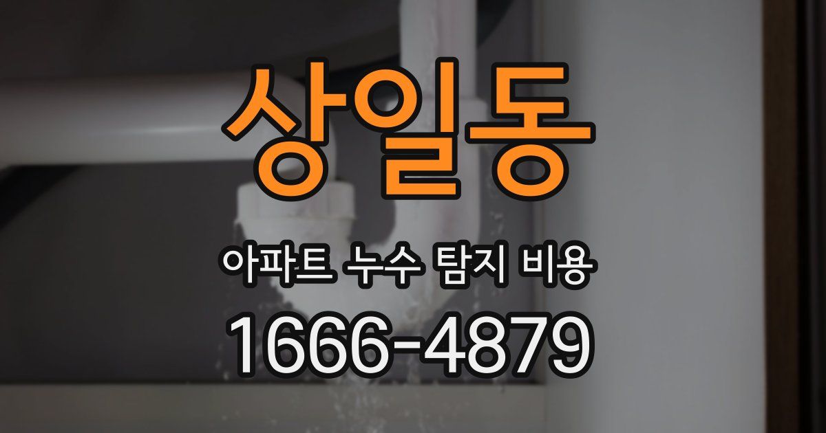 상일동 아파트 누수 탐지 비용