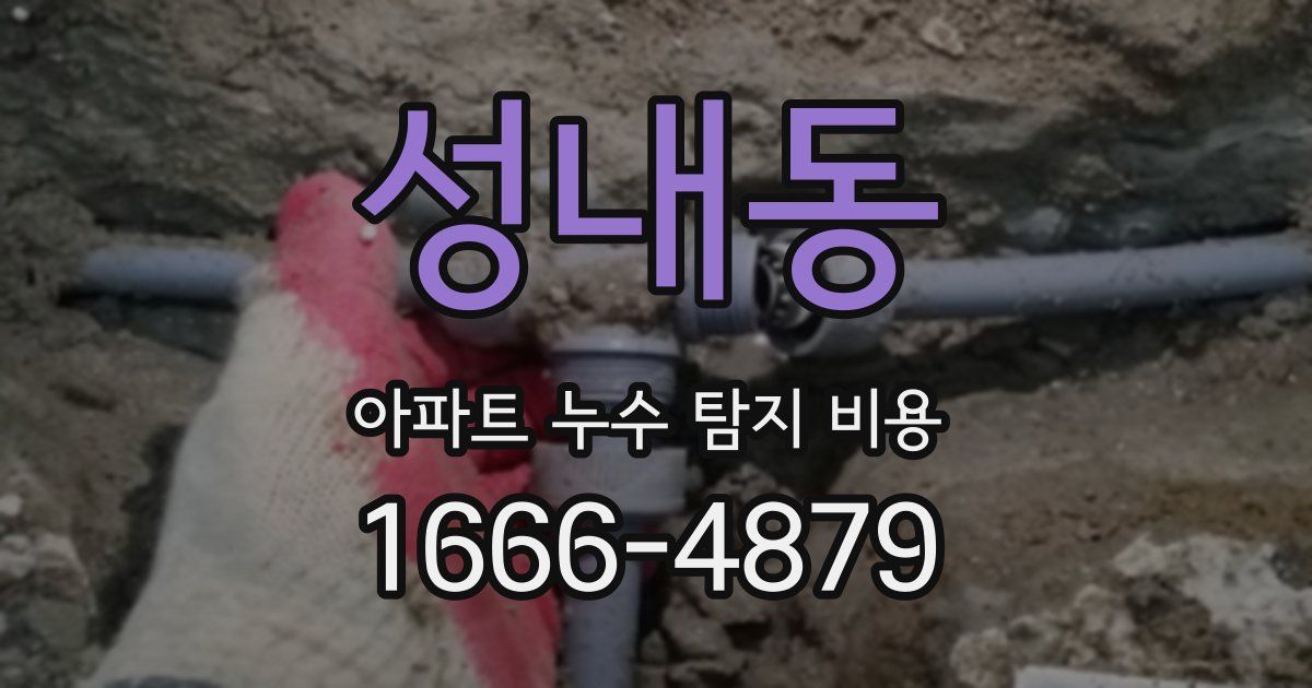 성내동 아파트 누수 탐지 비용