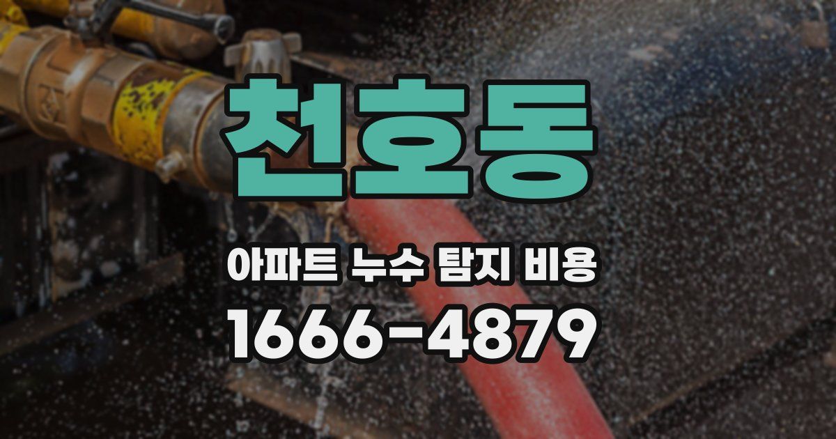 천호동 아파트 누수 탐지 비용