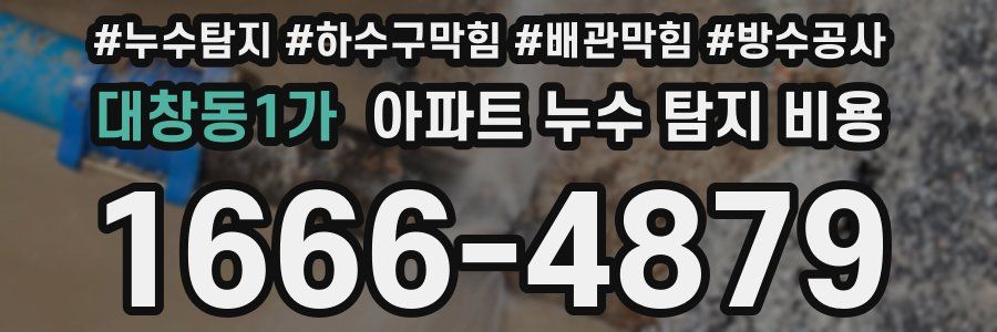대창동1가 아파트 누수 탐지 비용