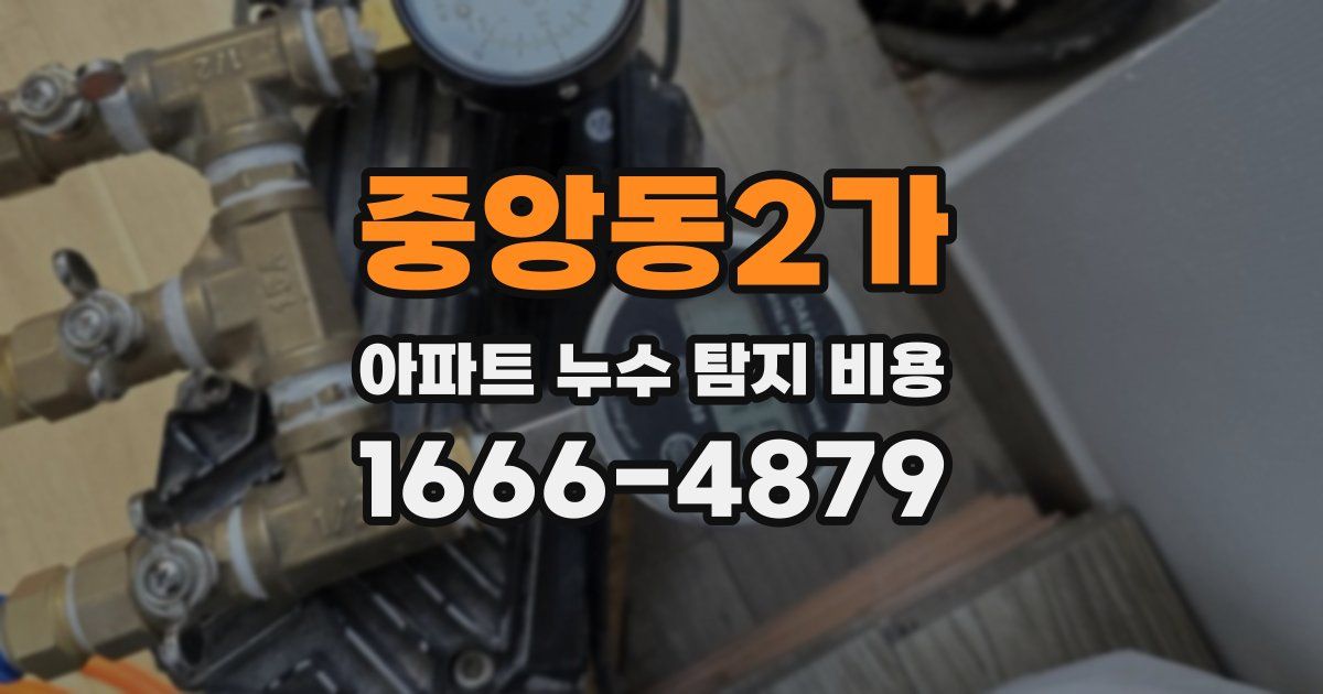 중앙동2가 아파트 누수 탐지 비용