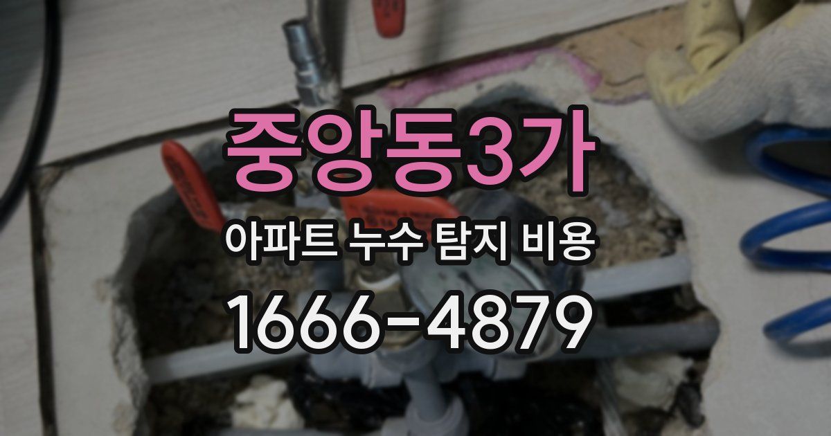 중앙동3가 아파트 누수 탐지 비용