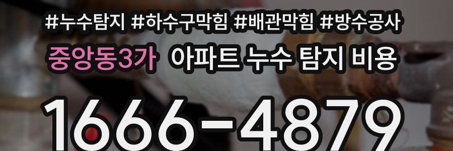 중앙동3가 아파트 누수 탐지 비용