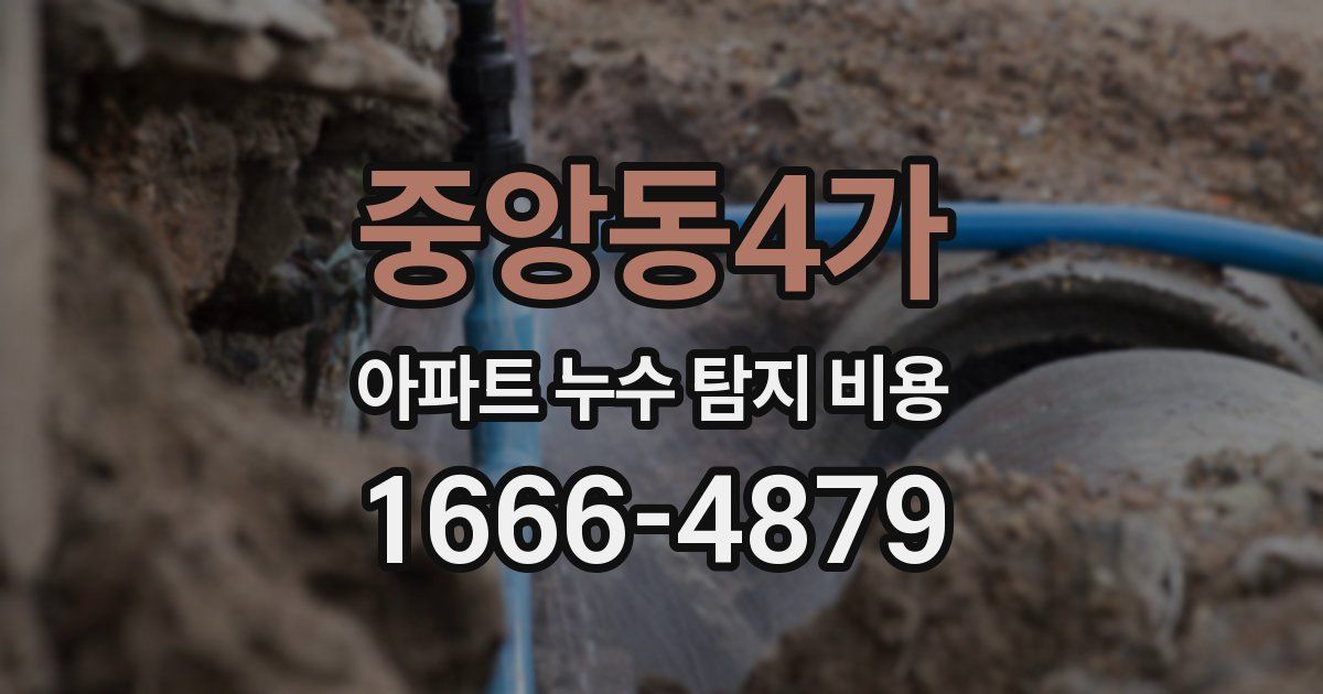 중앙동4가 아파트 누수 탐지 비용