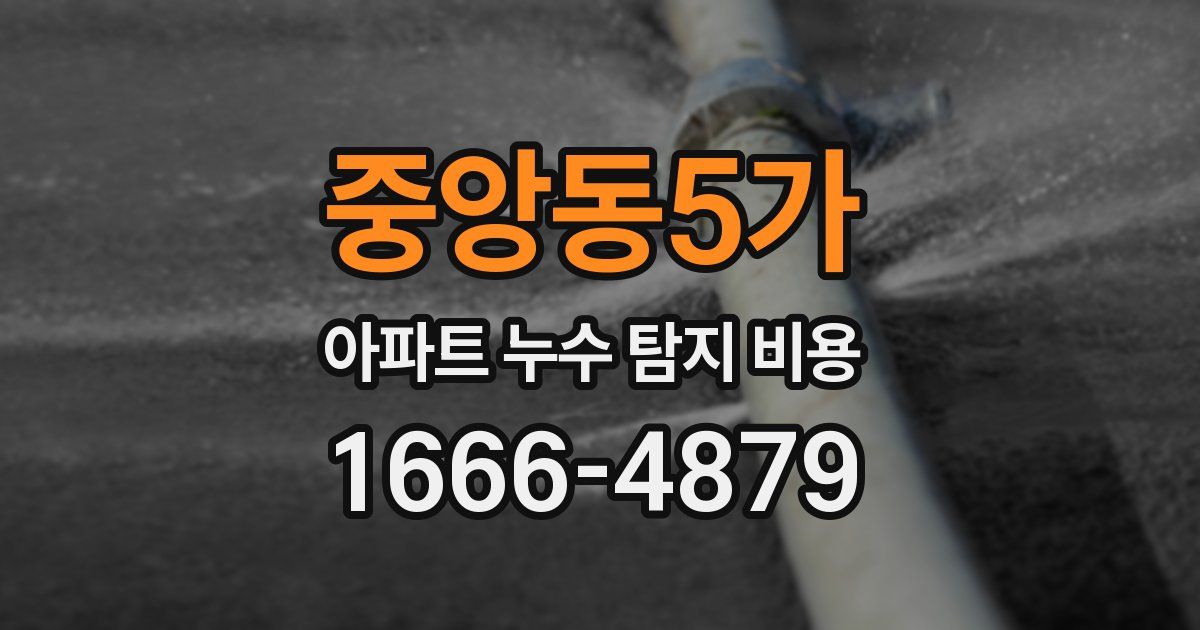 중앙동5가 아파트 누수 탐지 비용