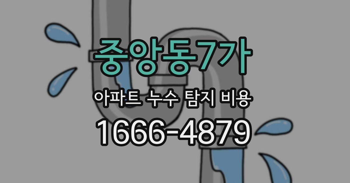 중앙동7가 아파트 누수 탐지 비용