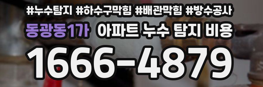 동광동1가 아파트 누수 탐지 비용