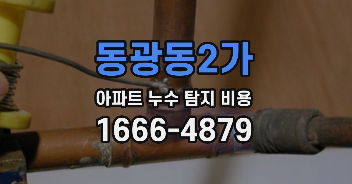 동광동2가 아파트 누수 탐지 비용