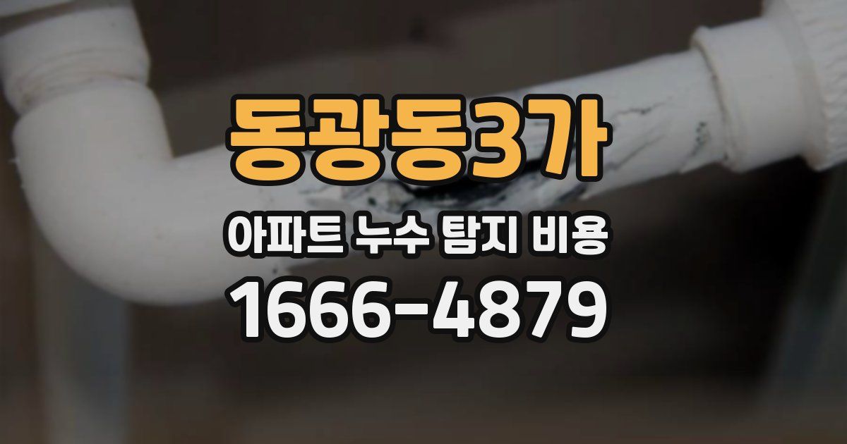 동광동3가 아파트 누수 탐지 비용