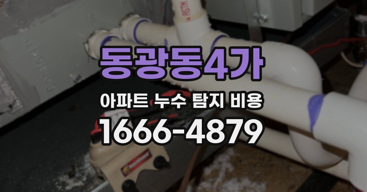 동광동4가 아파트 누수 탐지 비용