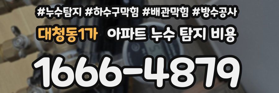 대청동1가 아파트 누수 탐지 비용