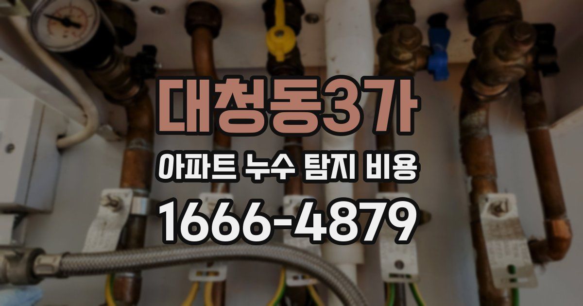 대청동3가 아파트 누수 탐지 비용
