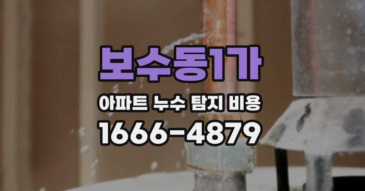 보수동1가 아파트 누수 탐지 비용