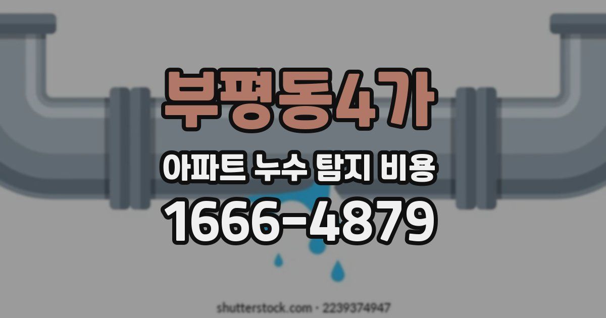 부평동4가 아파트 누수 탐지 비용