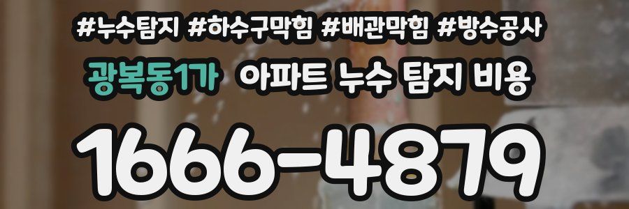 광복동1가 아파트 누수 탐지 비용