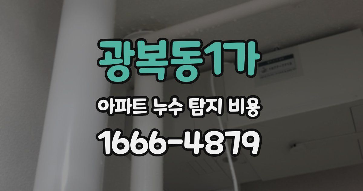 광복동1가 아파트 누수 탐지 비용
