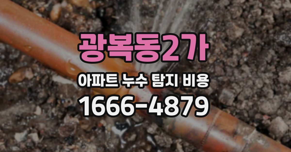 광복동2가 아파트 누수 탐지 비용