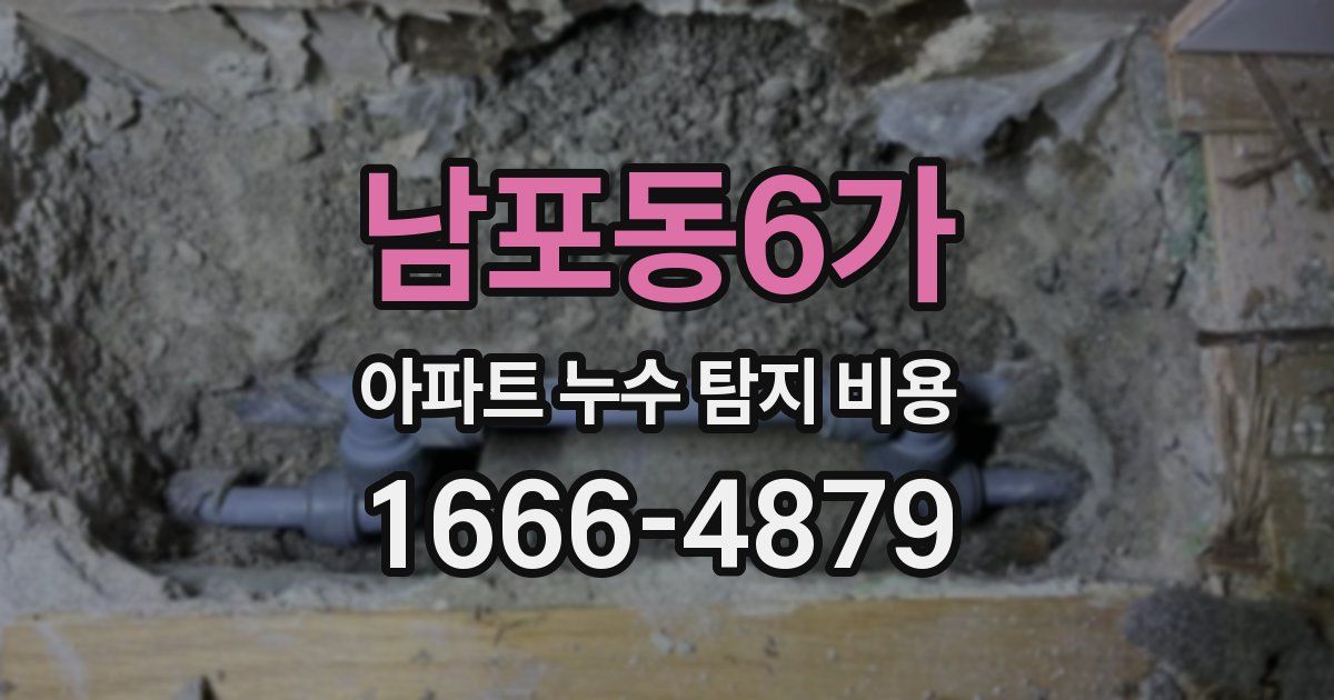 남포동6가 아파트 누수 탐지 비용