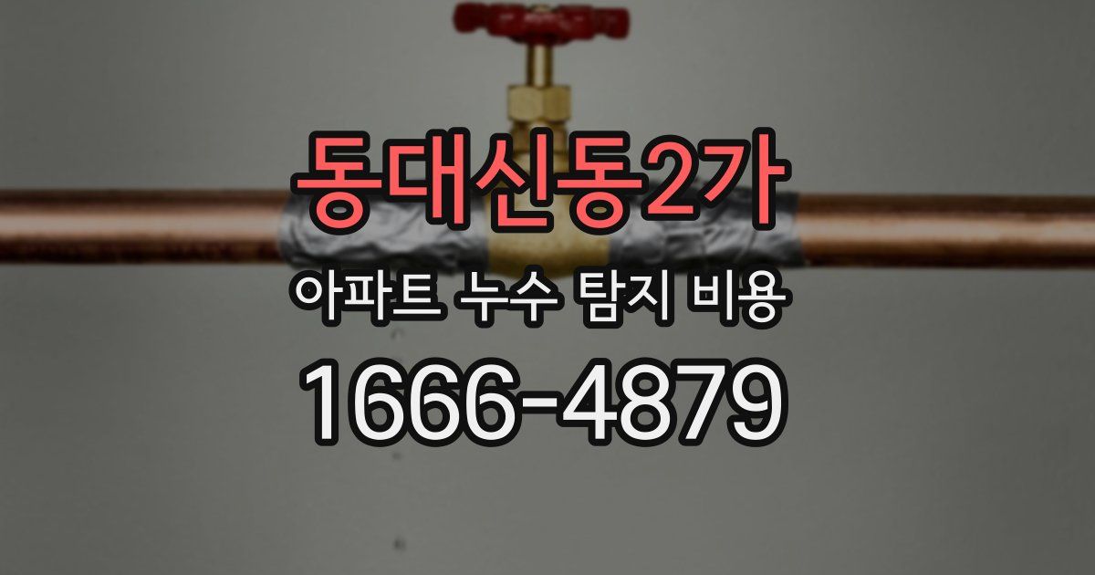 동대신동2가 아파트 누수 탐지 비용