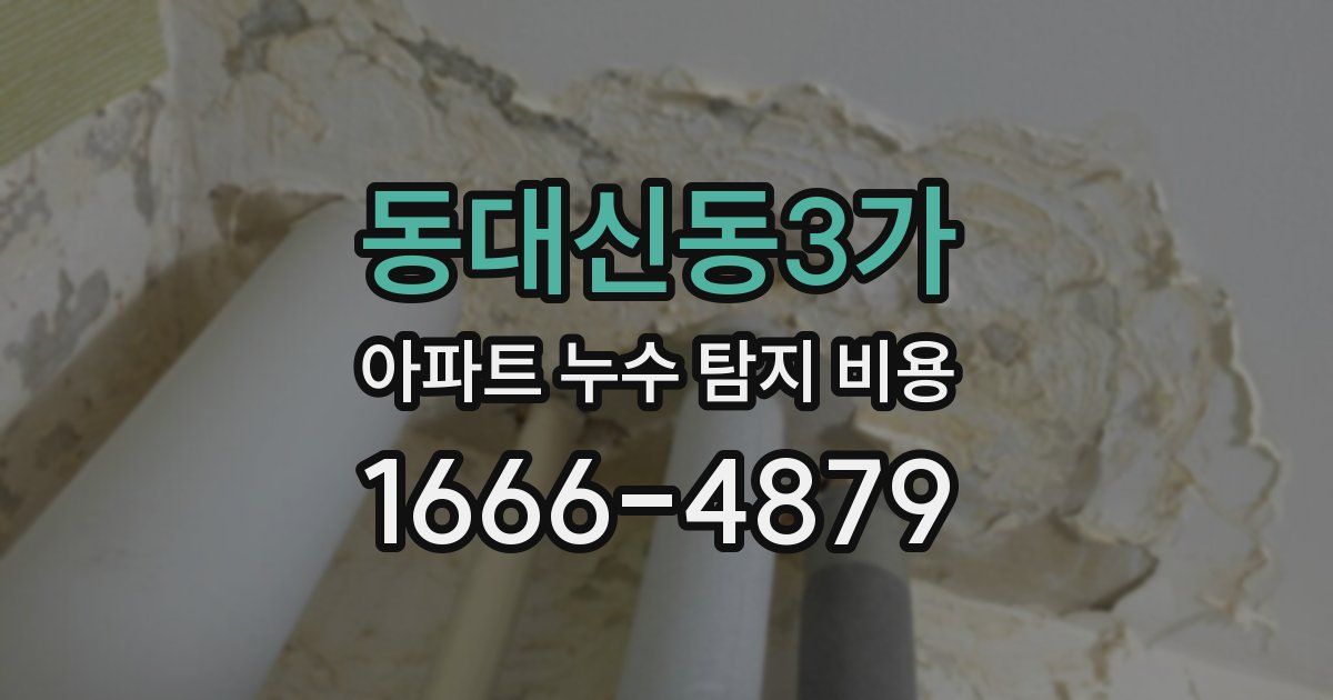 동대신동3가 아파트 누수 탐지 비용