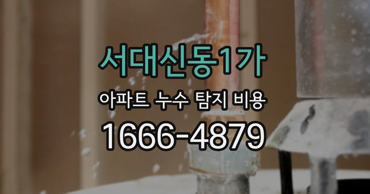 서대신동1가 아파트 누수 탐지 비용