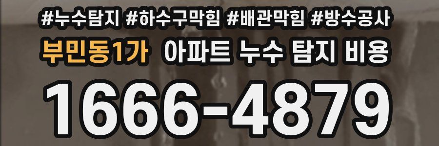 부민동1가 아파트 누수 탐지 비용