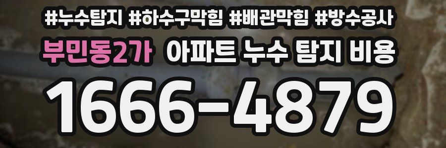 부민동2가 아파트 누수 탐지 비용