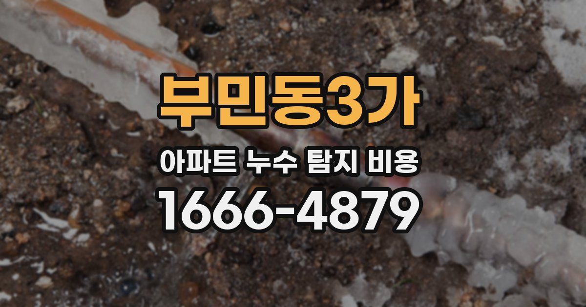 부민동3가 아파트 누수 탐지 비용