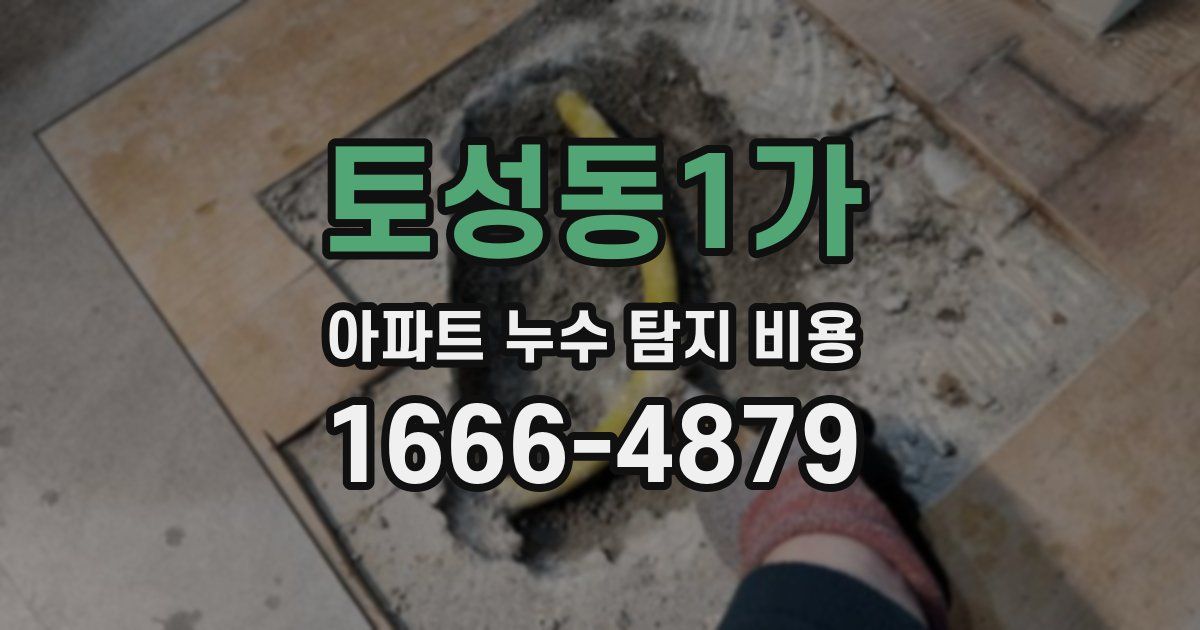 토성동1가 아파트 누수 탐지 비용