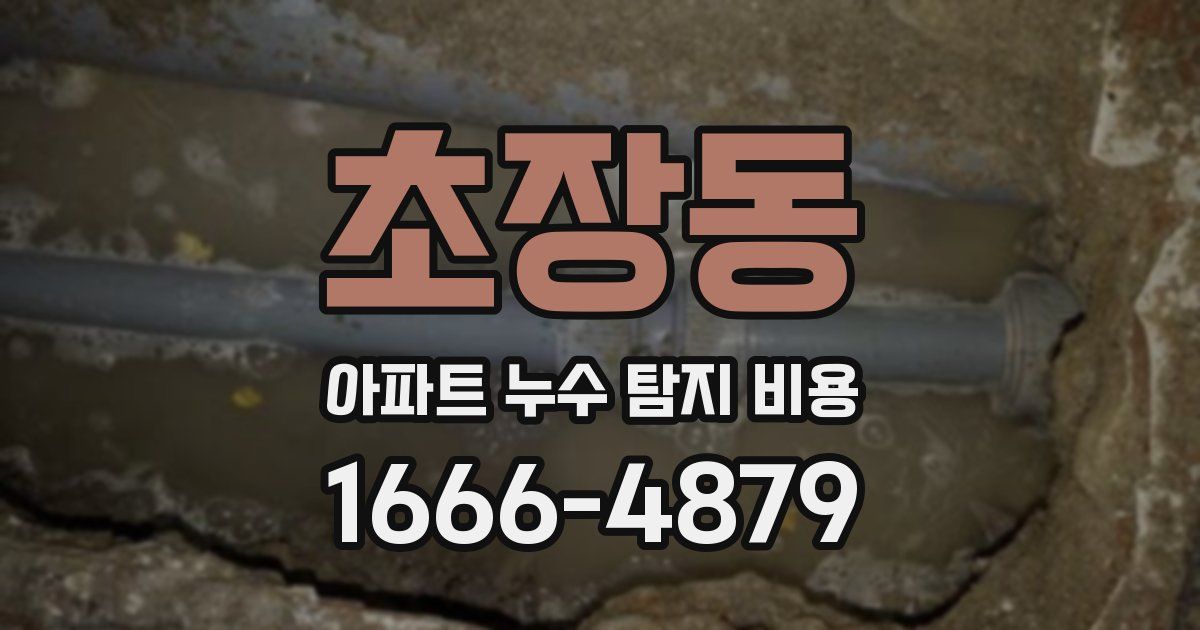 초장동 아파트 누수 탐지 비용