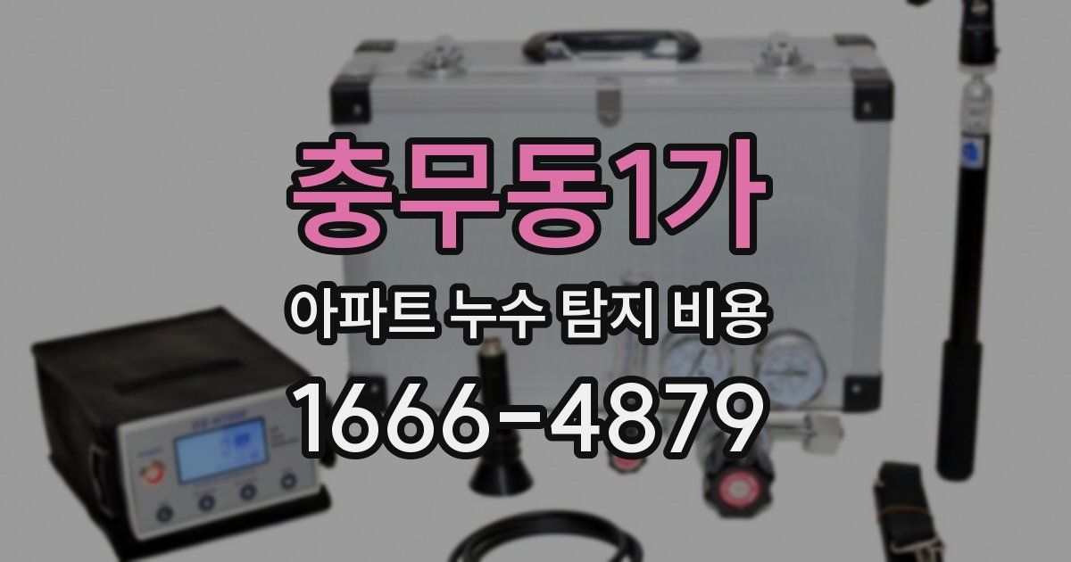 충무동1가 아파트 누수 탐지 비용